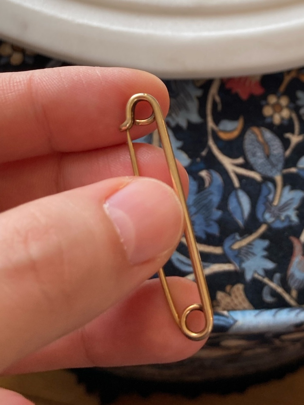 Vintage Krementz Gold-Filled Large Safety Pin Style Charm Holder Brooch